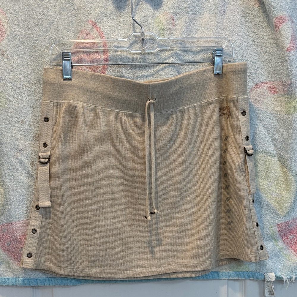 NWT Stylish Tan Mini Skirt with Drawstring